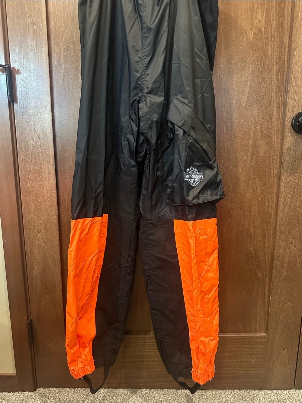 Harley-Davidson Orange and Black Reflective Rain Jacket & Overalls with Bag